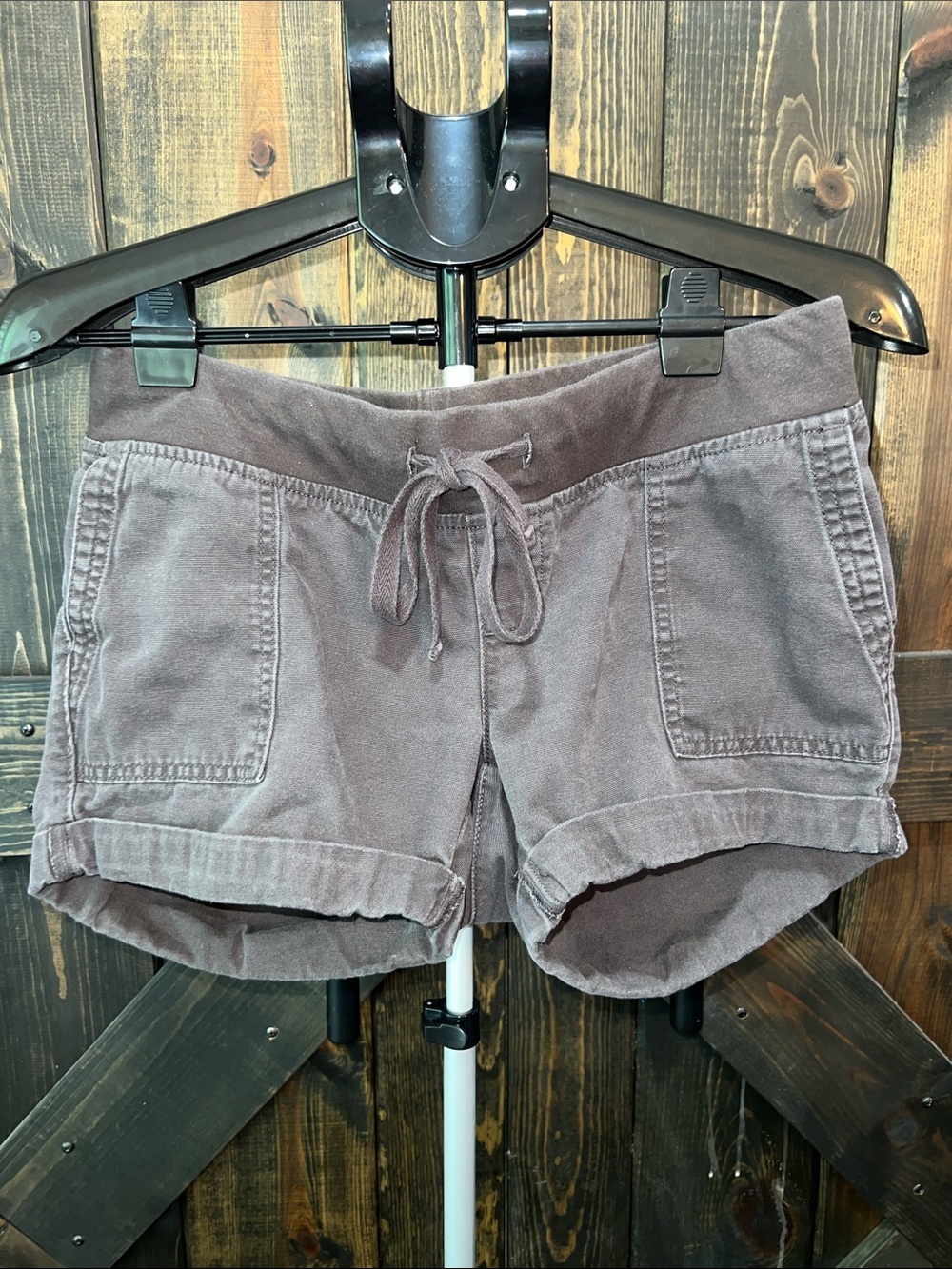 Old Navy Pull On Shorts XS Black Grey Drawstring Relaxed Low Rise Utility Cuffed